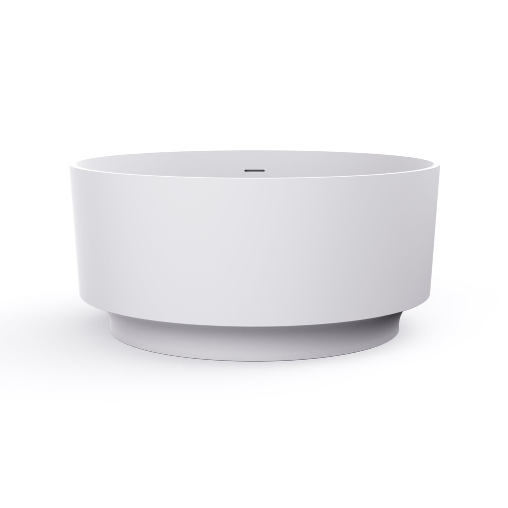 49 Inch Round Freestanding Solid Surface Soaking Bathtub