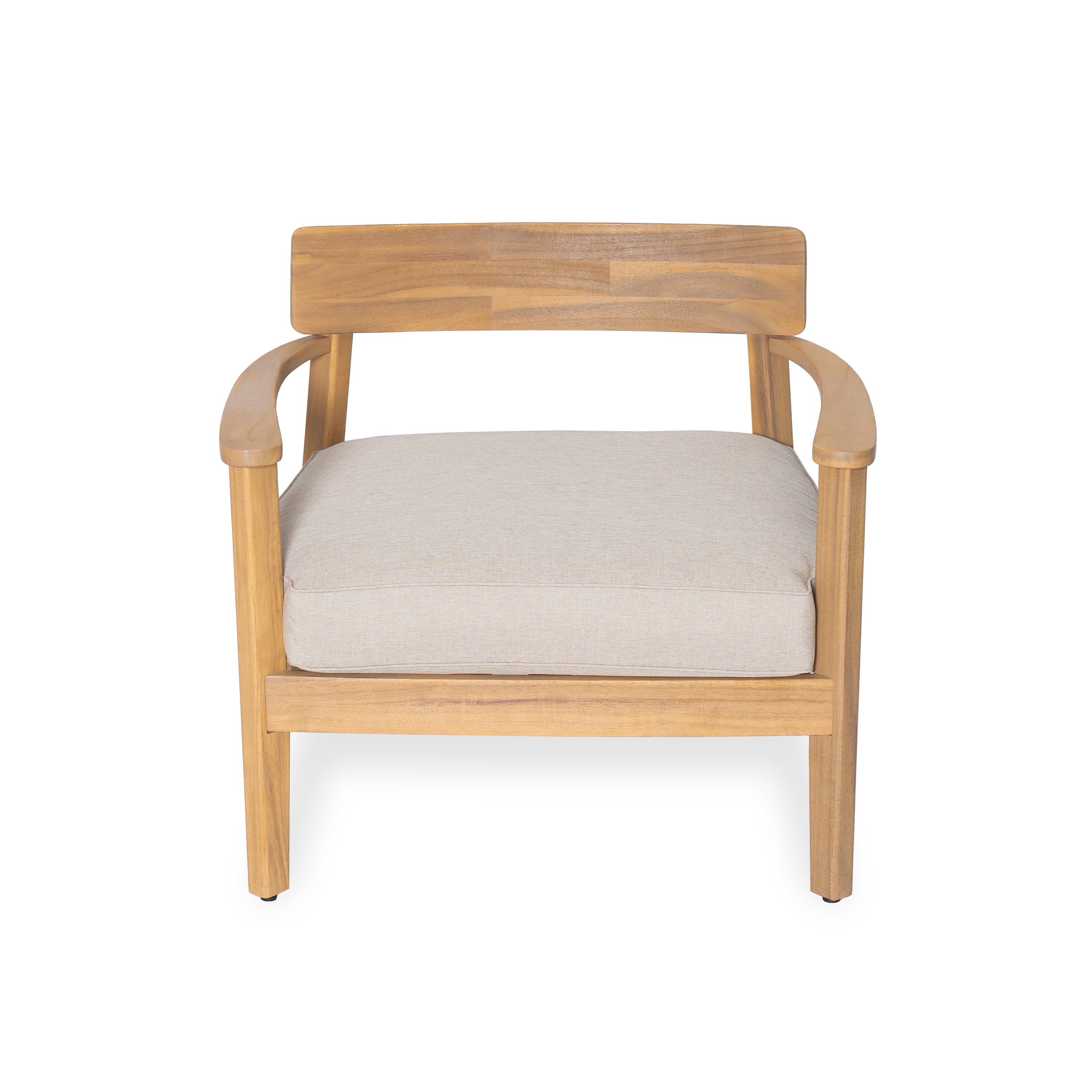 Mallorca Acacia Wood Club Chair With Seat Cushion, Set of 1