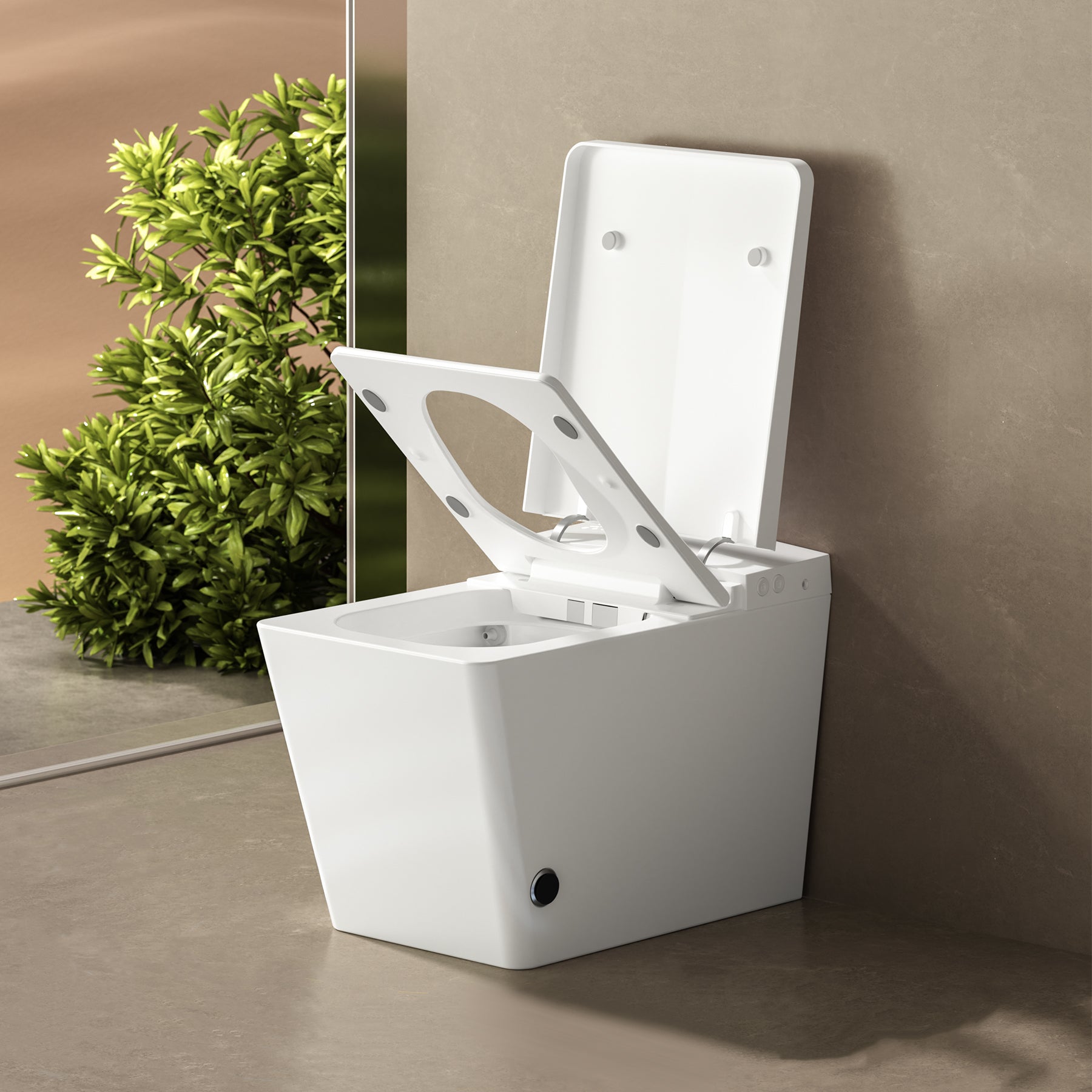 Square Smart Toilet with Built-in Tank