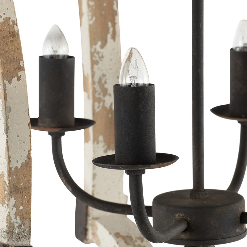 4 Light Chandelier with Adjustable Chain in Cream Finish