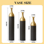 3-Piece Handcrafted Metal Floor Vase Set