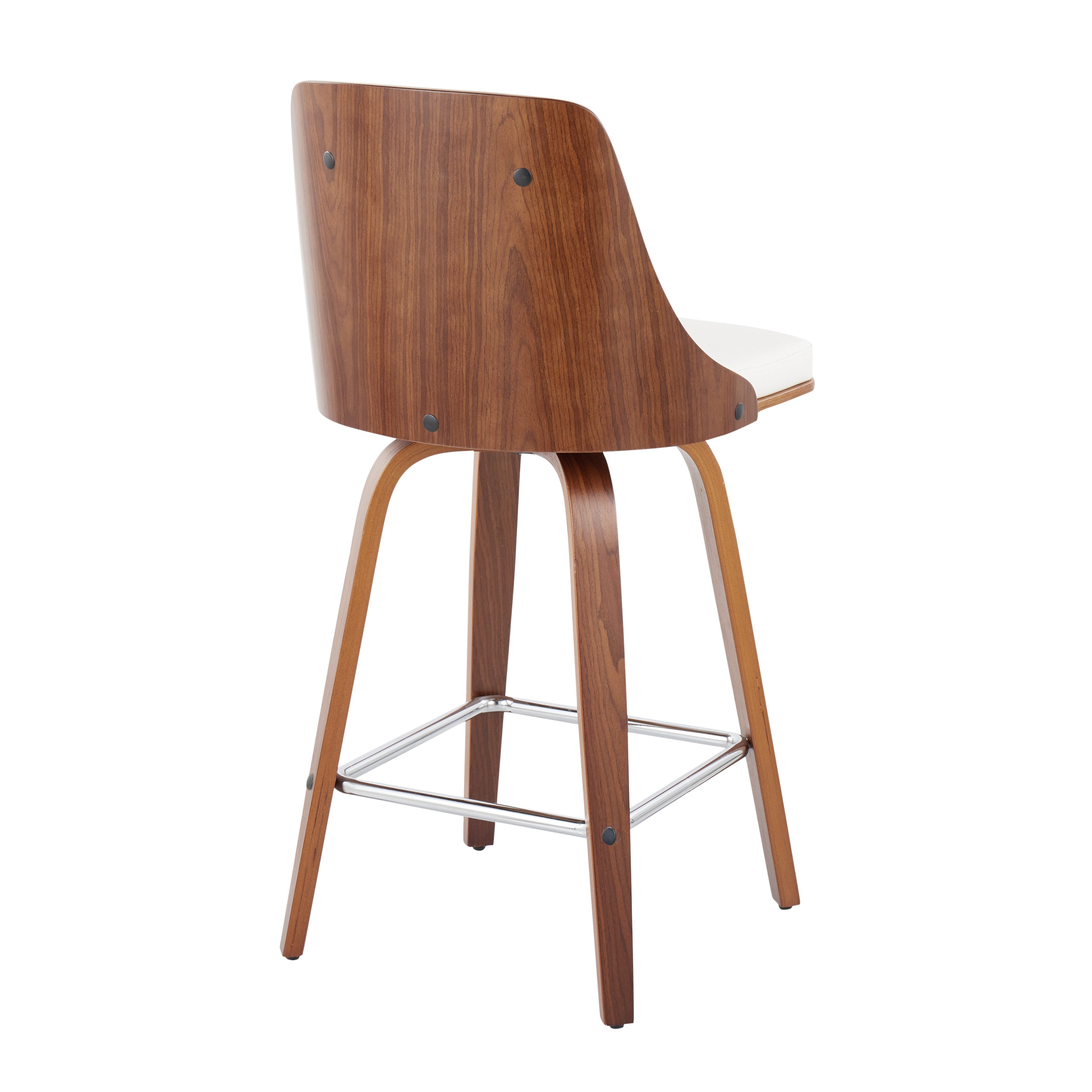 Mid-Century Modern Fixed-Height Counter Stool with Swivel