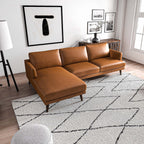 Lore L-Shaped Genuine Leather Sectional