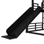 Metal Triple Bunk Bed with Slide