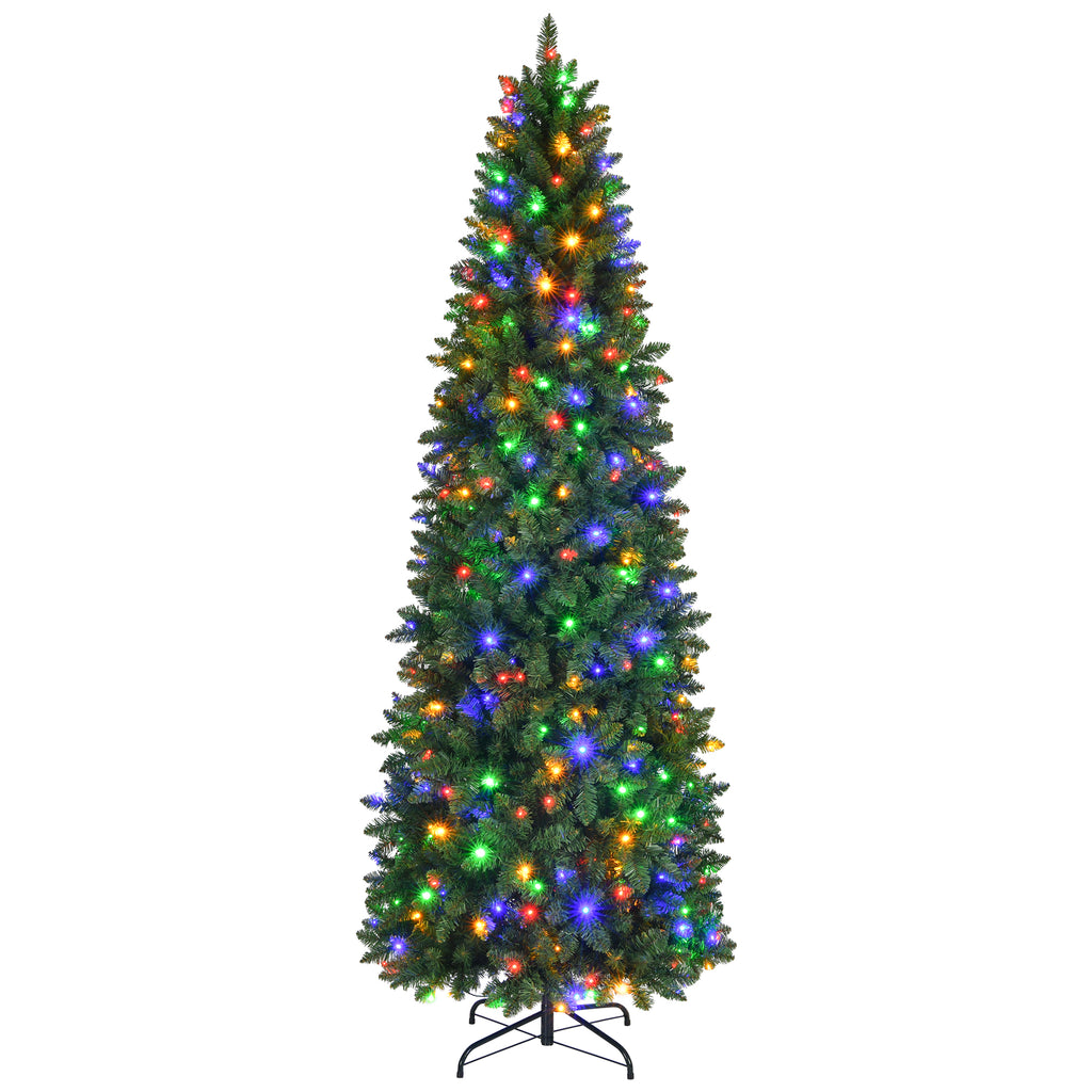 Prelit Pencil Christmas Tree, 9-Foot, Warm White & Multi-Color Lights
