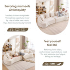 Curved Boneless Sofa, Compression Modular 110'' Sectional