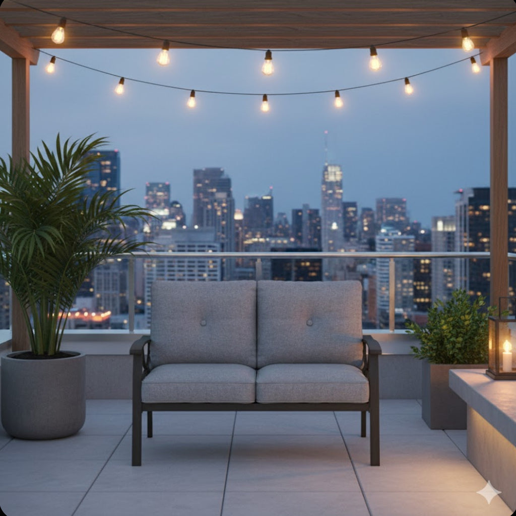 48" All-Weather Metal Loveseat