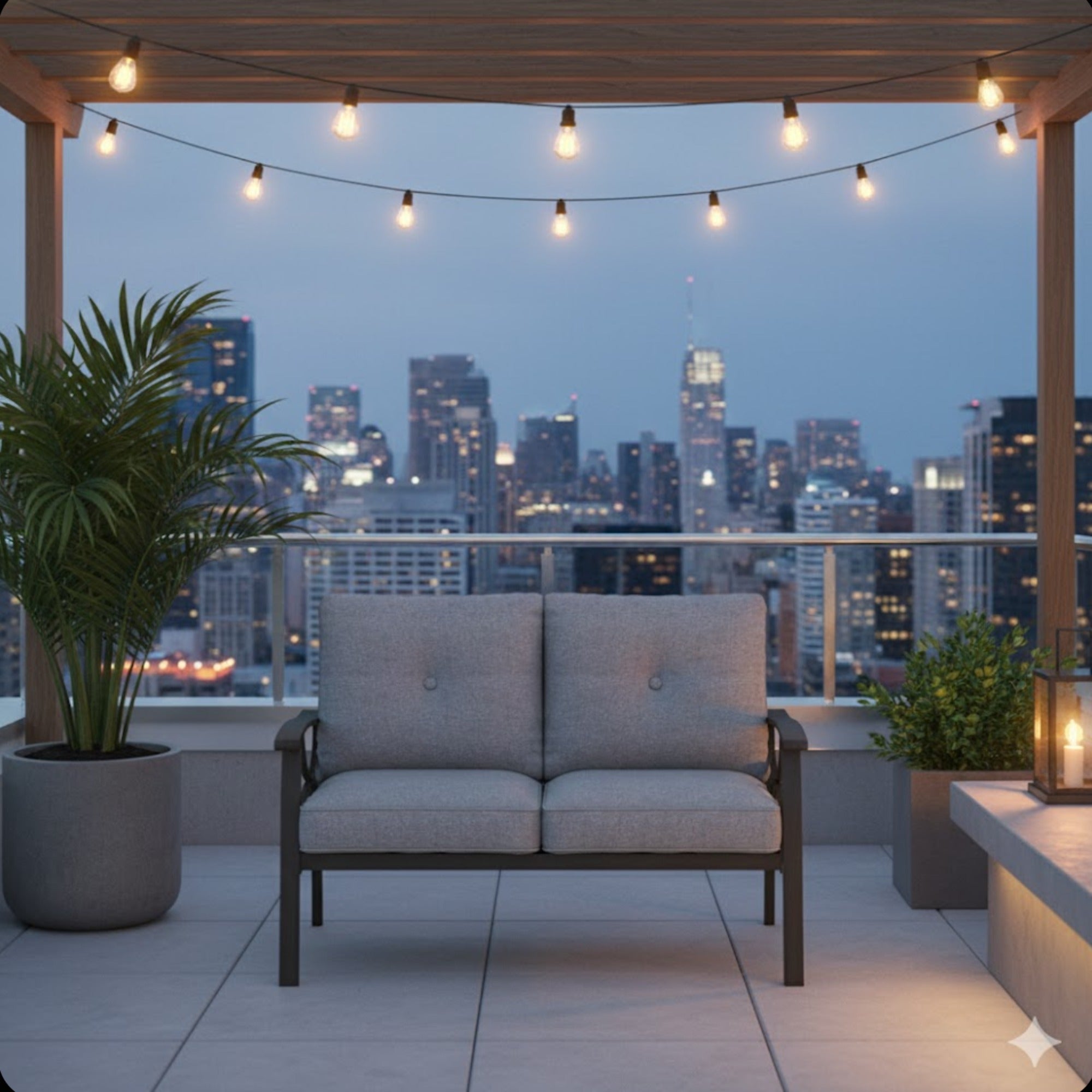 48" All-Weather Metal Loveseat