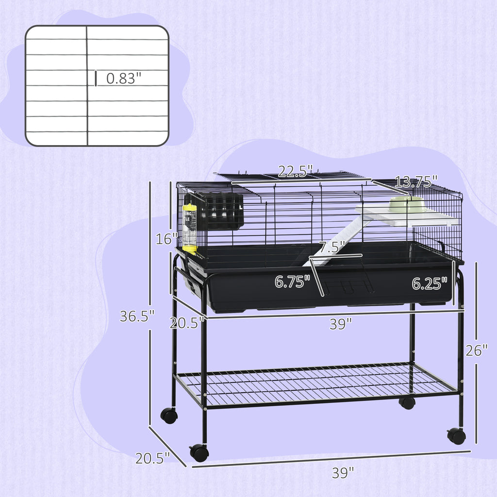 PawHut Two-Story Small Animal Cage Removable from Stand