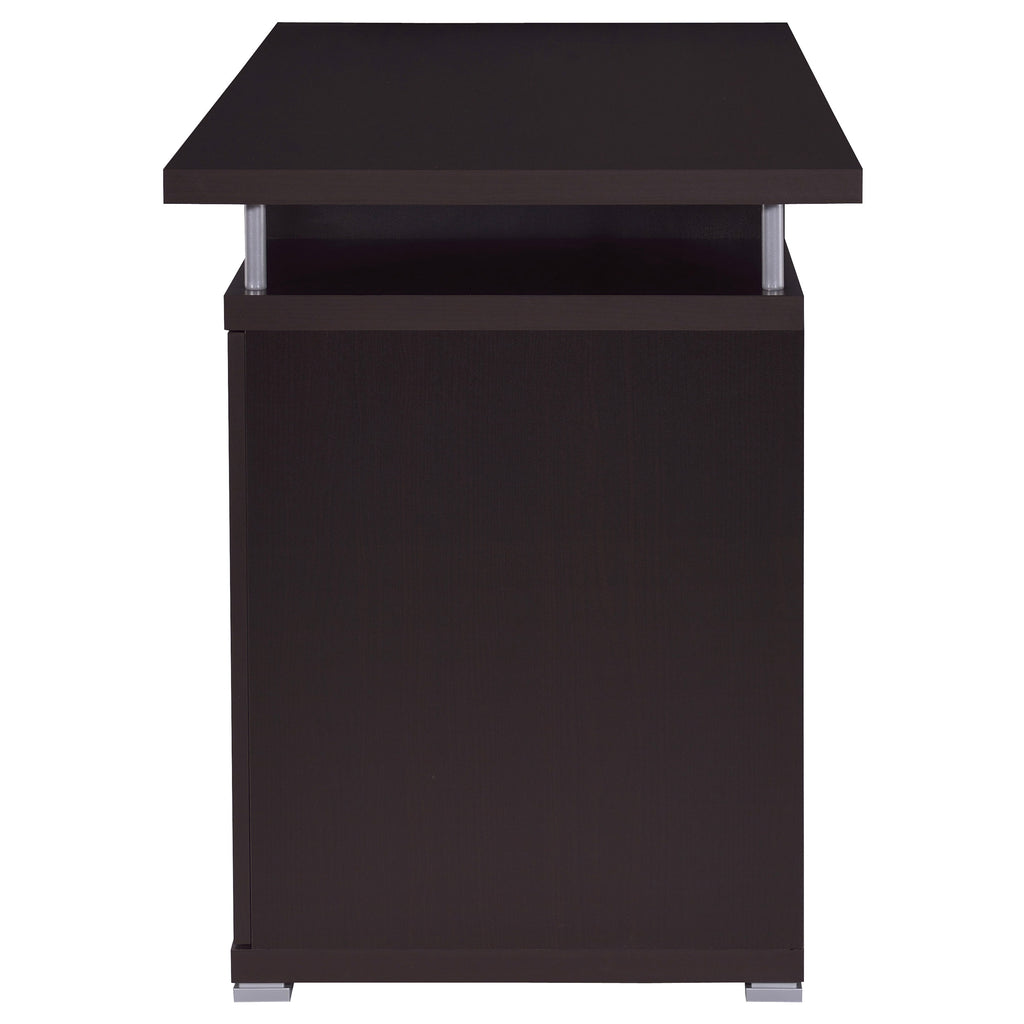 Rochelle Cappuccino 2-Drawer Office Computer Desk