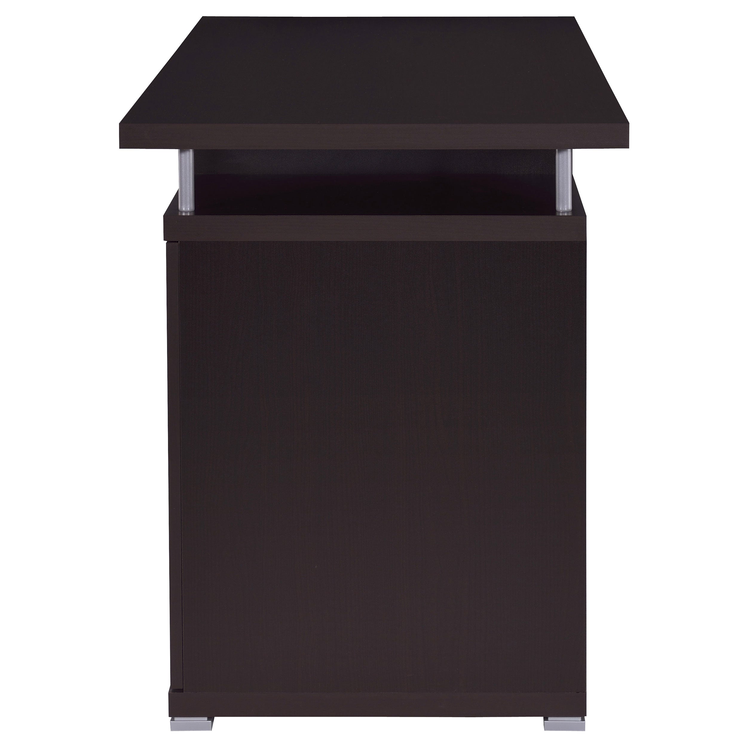 Rochelle Cappuccino 2-Drawer Office Computer Desk