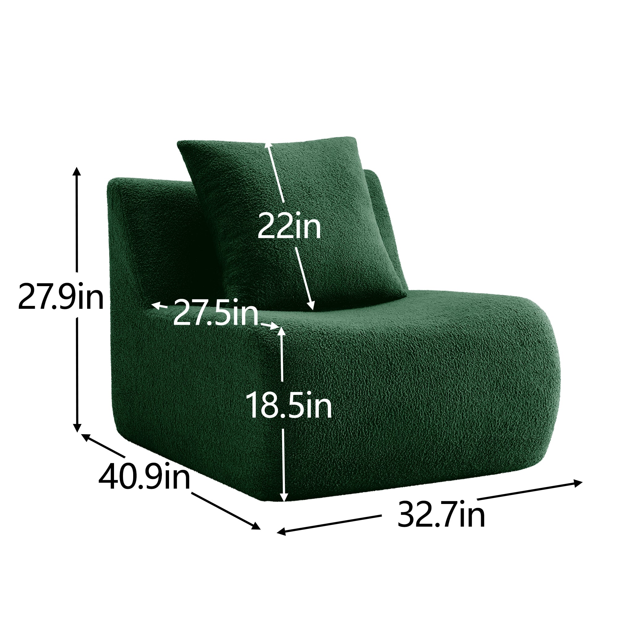 Soft Teddy Fabric Boneless Sofa