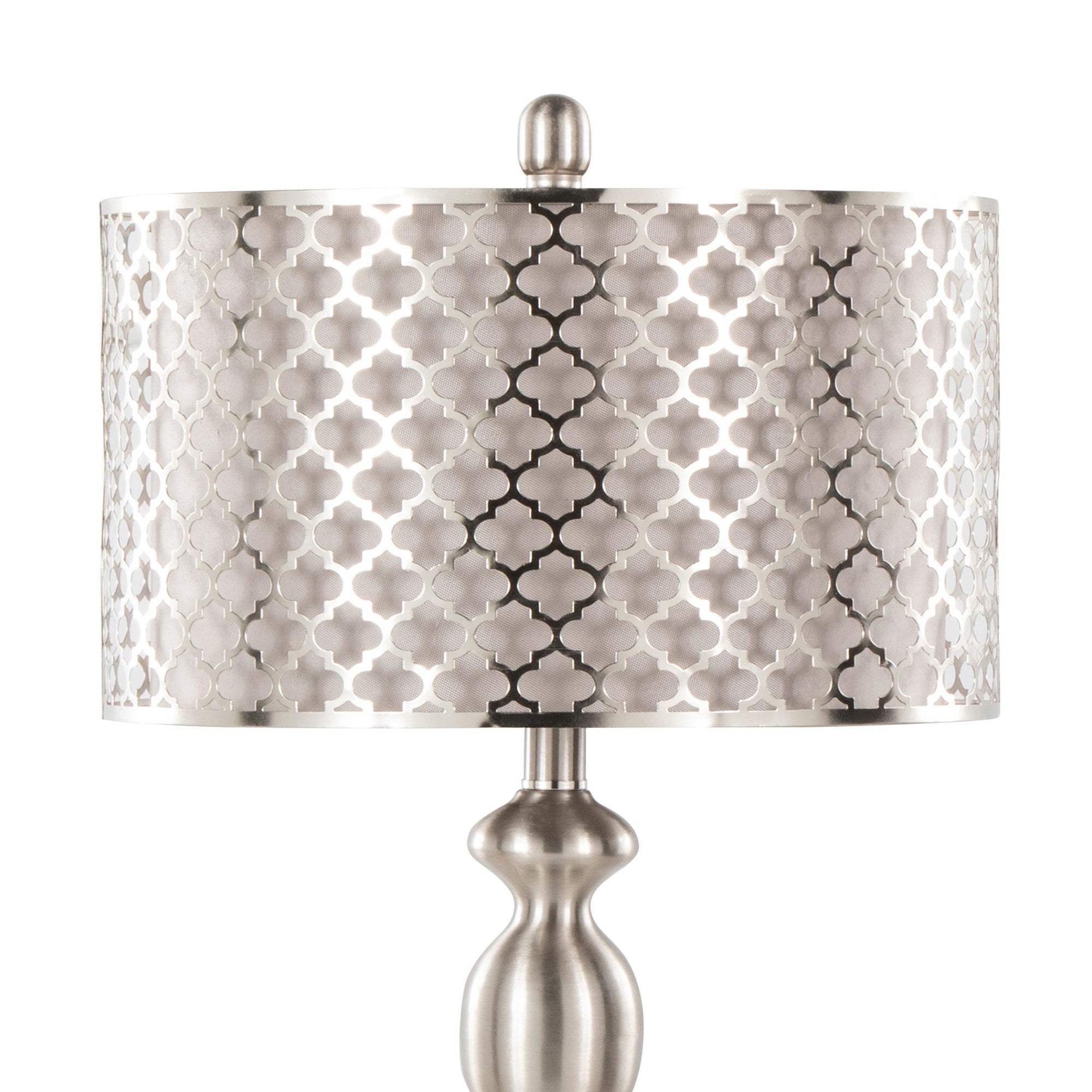 27" Contemporary Metal Table Lamp in Brushed Nickel