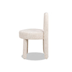 Penny Round Arched Fully Upholstered Dining Side Chair, Set of 2, Travertine