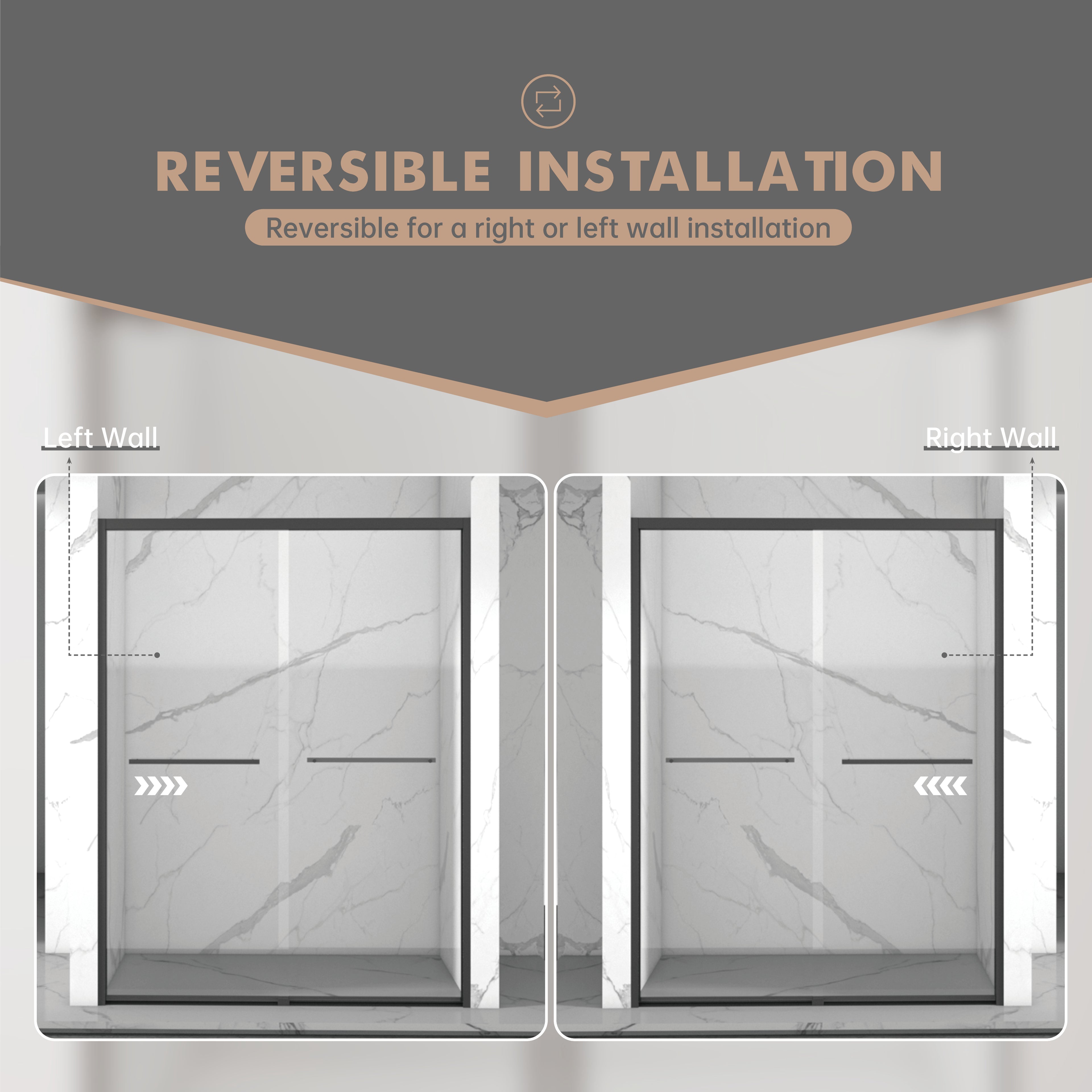 56-60"x70" Aluminum Frame Double Sliding Shower Door