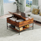 Farmhouse Flip Top Coffee Table with Storage
