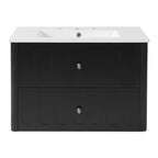 30" Modern Floating Bathroom Vanity with Oval Knobs