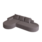 Modern Curved Chenille Upholstered Sectional Sofa