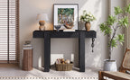 TREXM Rustic Minimalist Console Table with Hidden Drawer