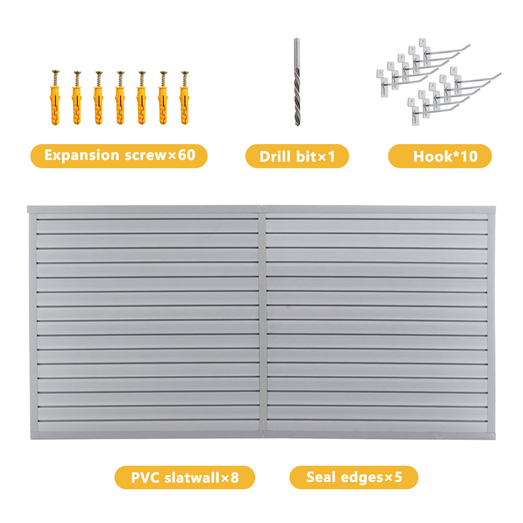 Heavy Duty PVC Slatwall Garage Organizer