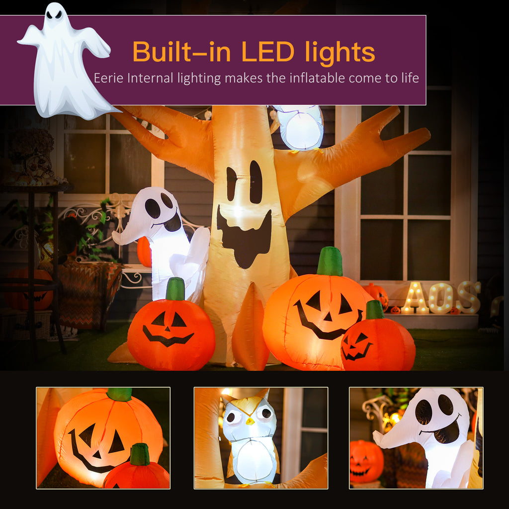 HOMCOM 7.5' Tall Lighted Halloween Inflatable Decorations