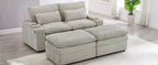 Loveseat Sofa 70.9" Convertible with Ottoman and USB Ports