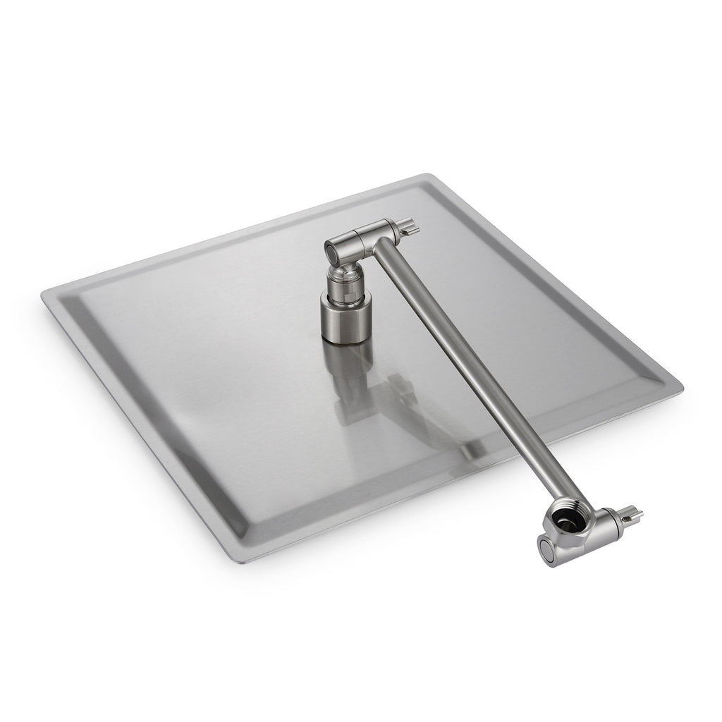 Rain Shower Head With Shower Arm (10 Inch Square, Brushed Nickel)