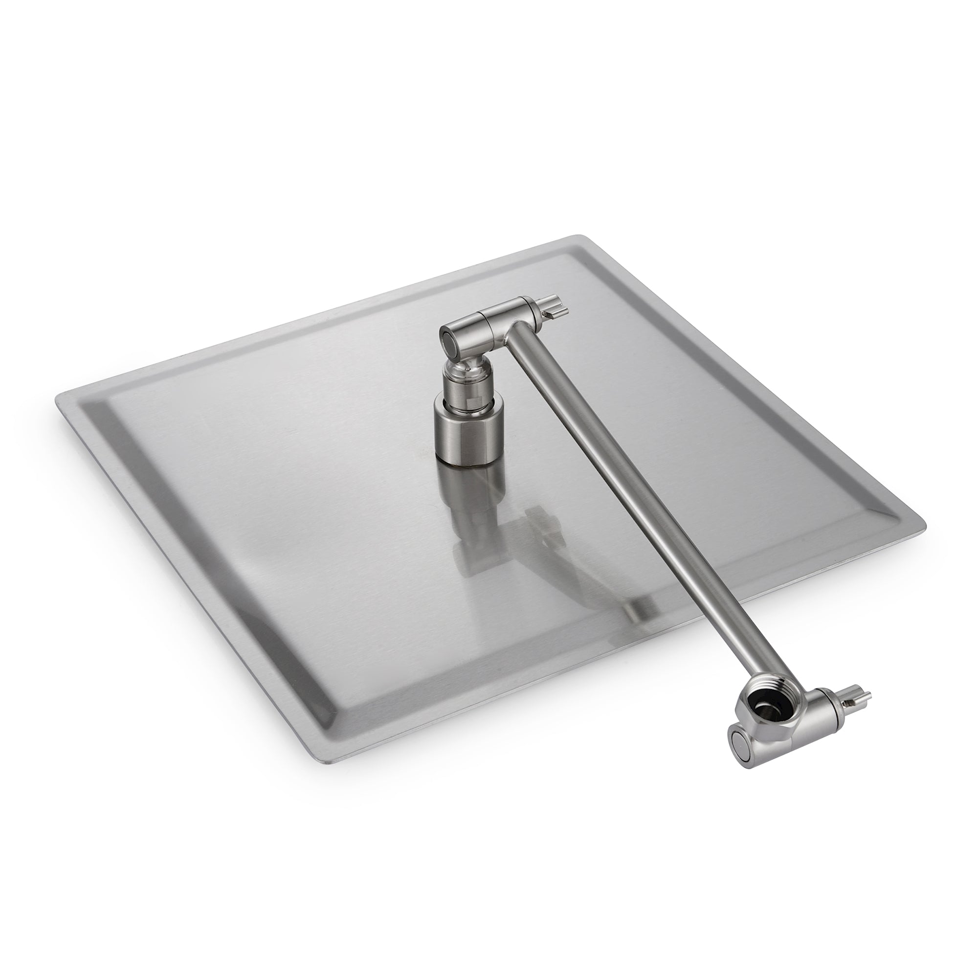 Rain Shower Head With Shower Arm (10 Inch Square, Brushed Nickel)