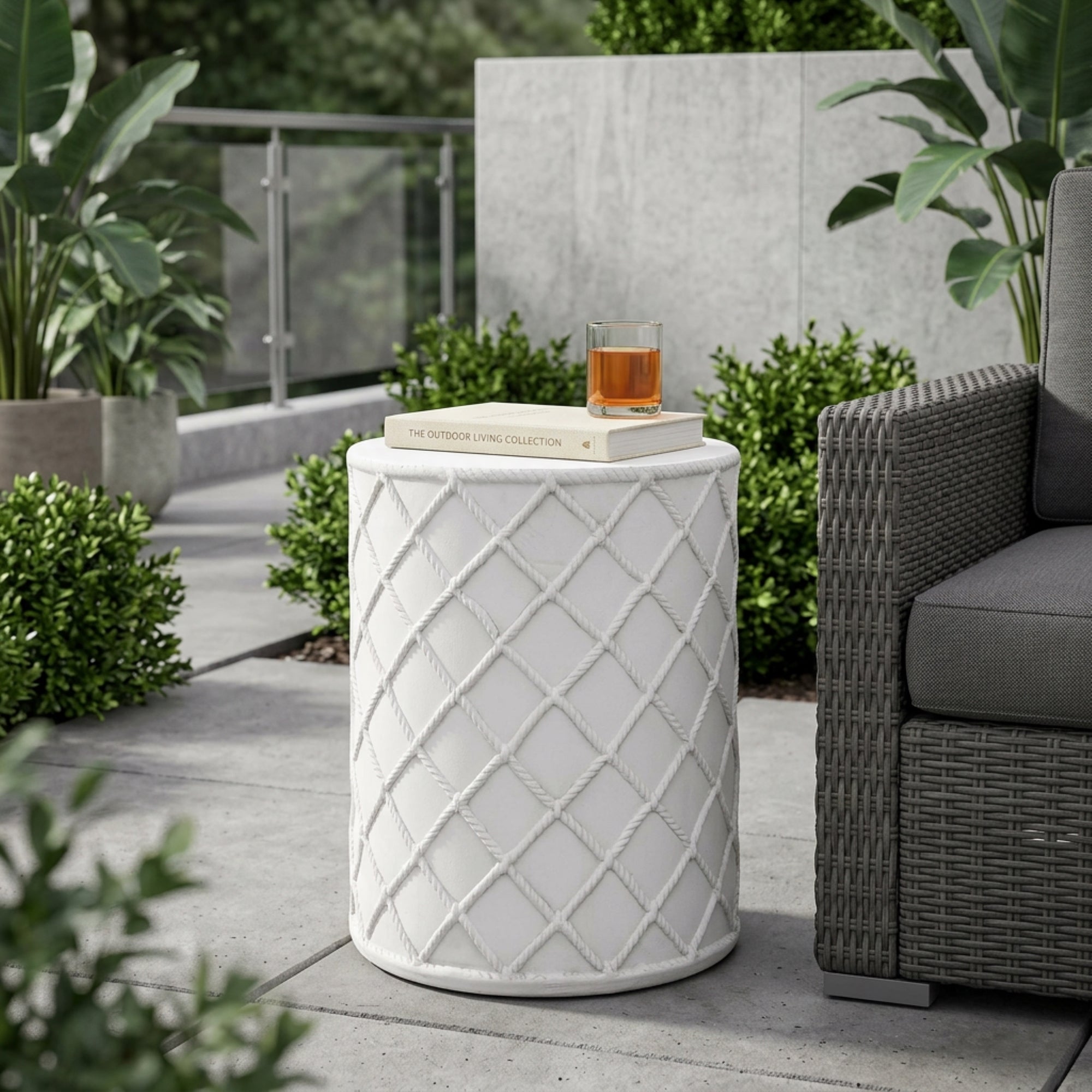 Outdoor MGO Side Table, Antique