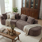 116" Modern Curved Sectional Sofa with Chaise Lounge