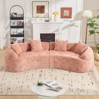 Pink Curved Compressed Sofa