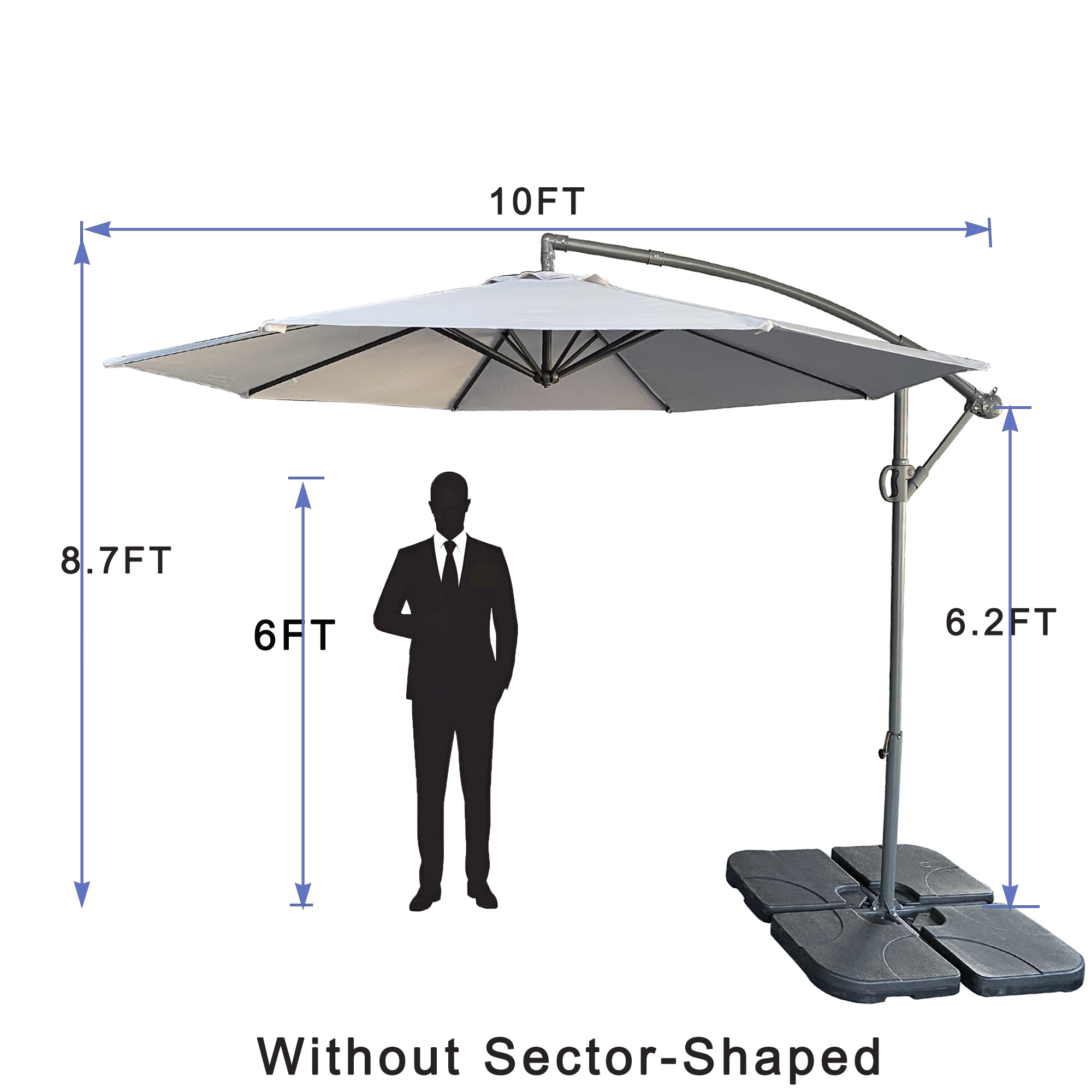 10ft Offset Patio Umbrella