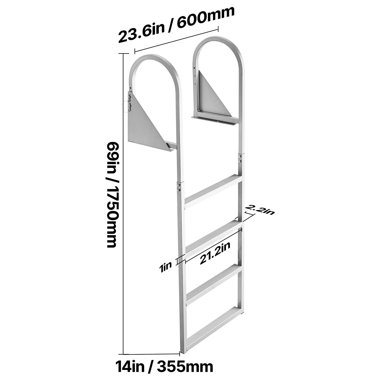 Flip-Up Dock Ladder, 4-Step