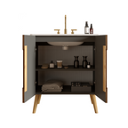 Etna 30"F Striped Bathroom Vanity