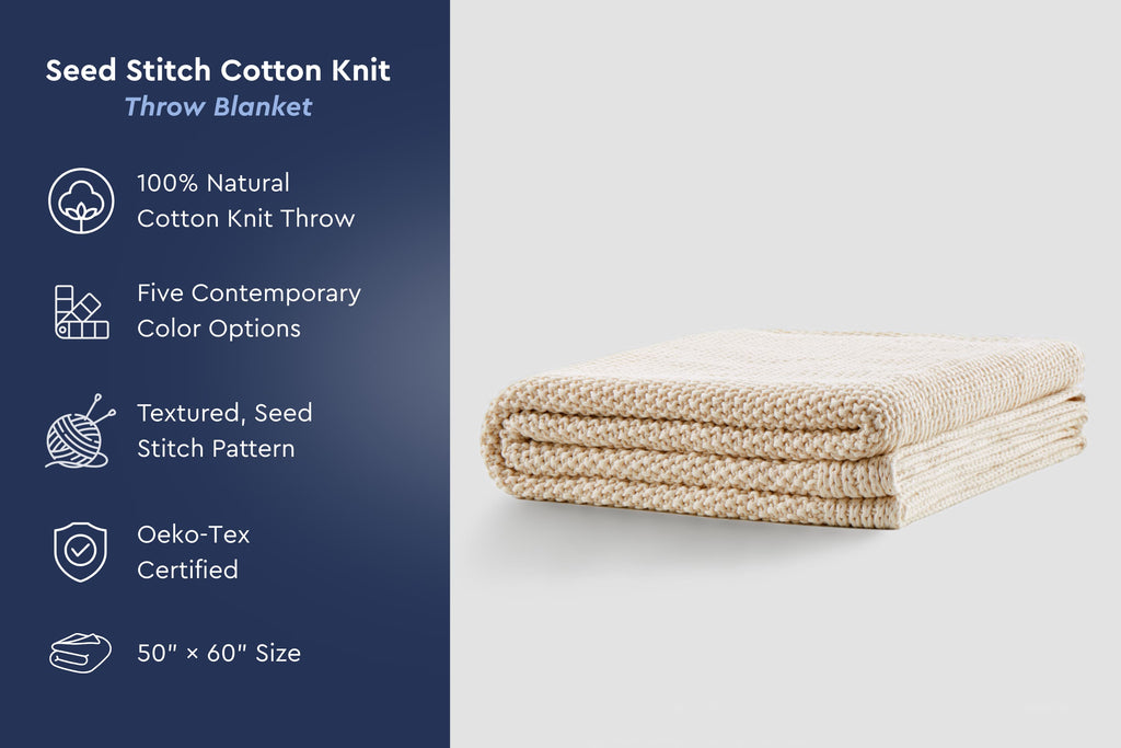 Cozy Knit Cotton Throw Blanket