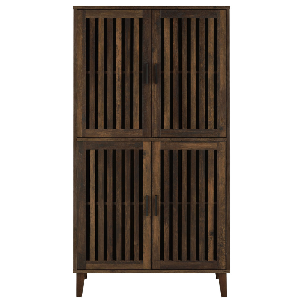 Sakai Dark Pine 4-Door Tall Accent Cabinet