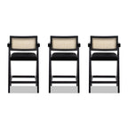 Milan 25.5" Modern Resin Webbing Back Bar Stool Set of 3