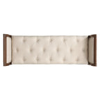 Classic Tufted Upholstered Bench with Curved Arms