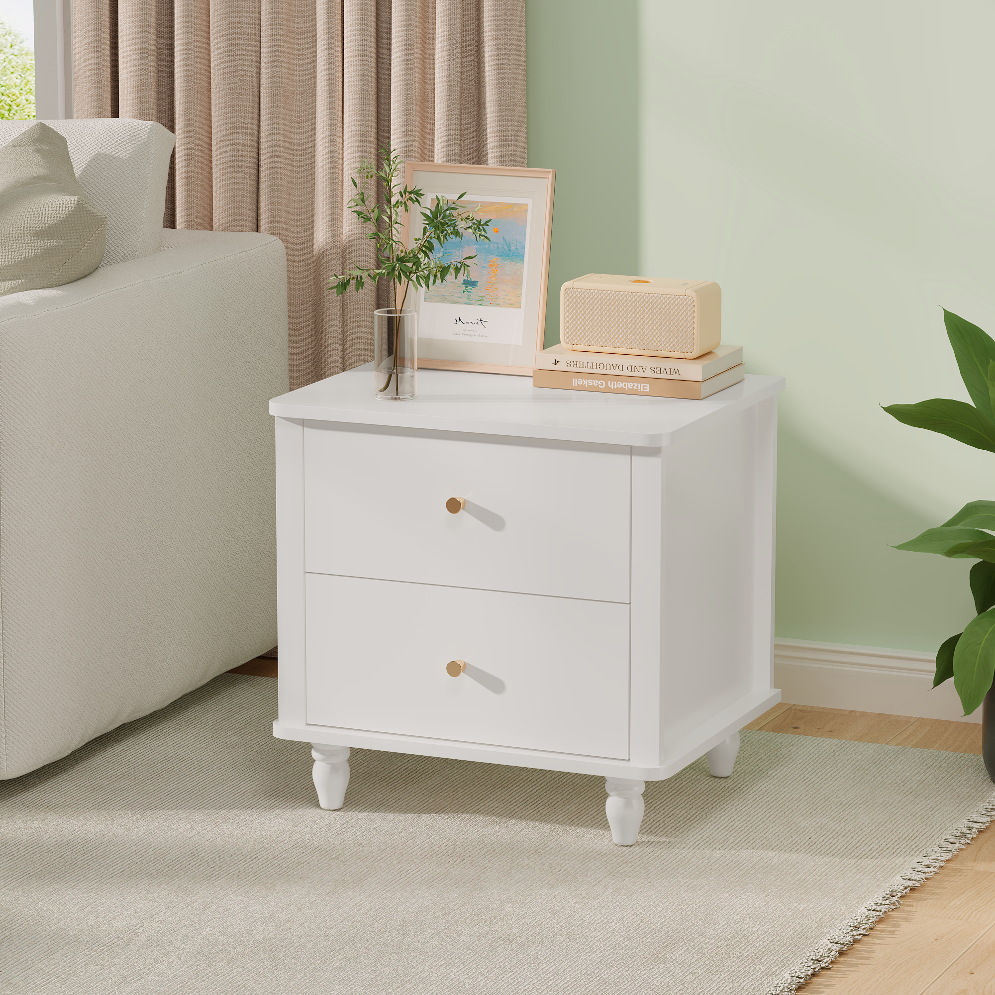 Modern 2-Drawer Nightstand