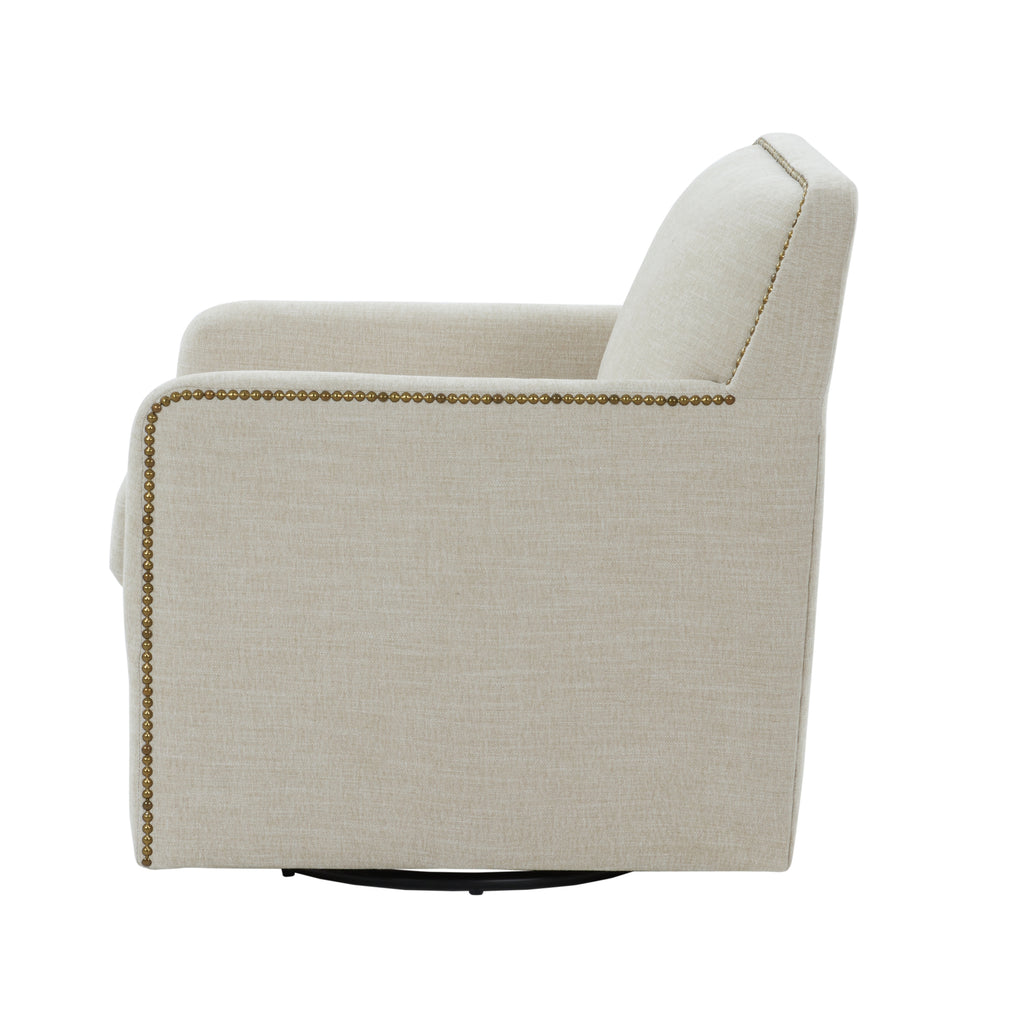 Torrance Swivel Accent Chair with Nailhead Trim
