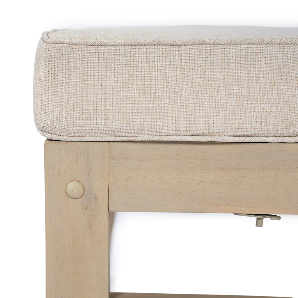 Perla Right Armless Chair - Acacia Wood