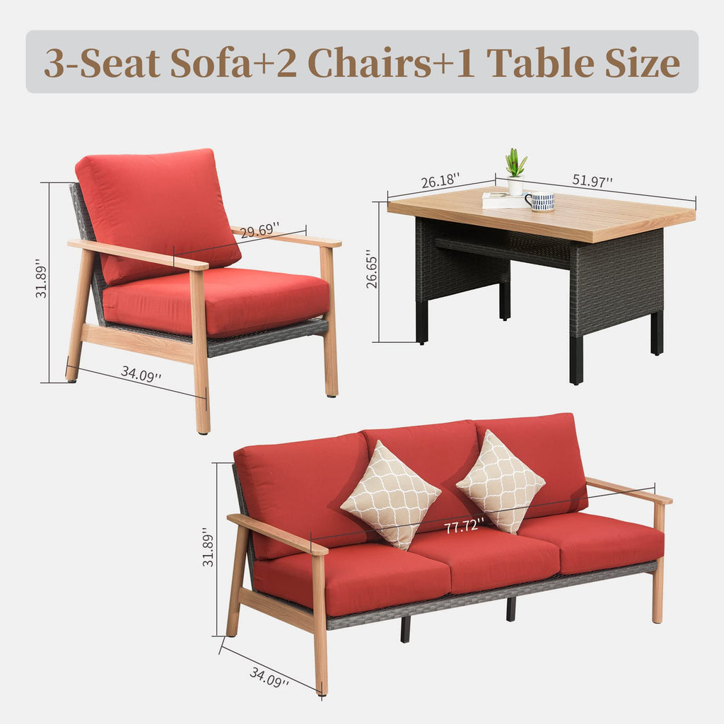 Outdoor Wicker Patio Furniture Set with Pillows