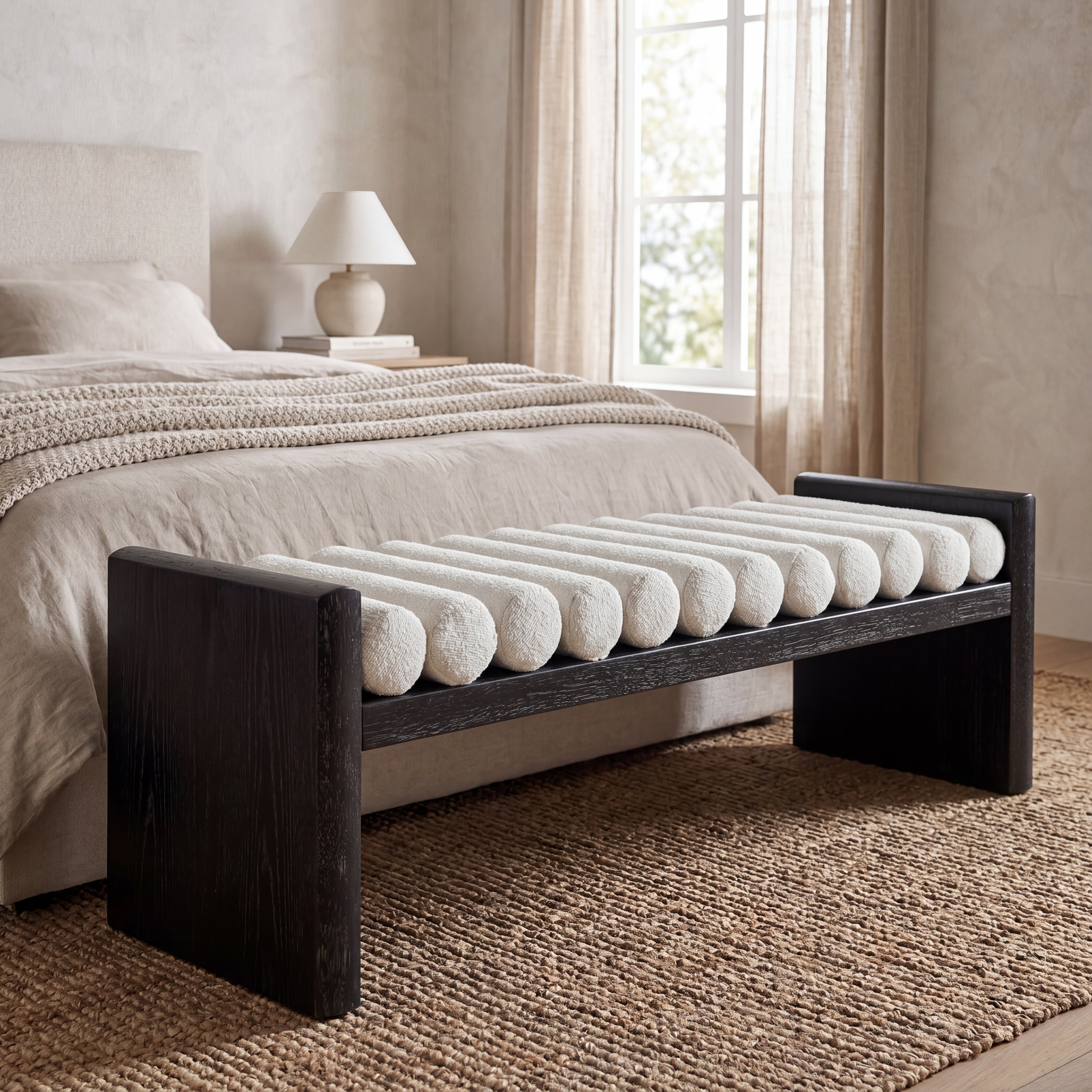 Modern Chenille Upholstered Bench