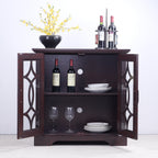 Spacious Size Sideboard with 2 Clear Tempered Glass Doors