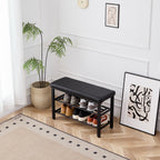 Small Shoe Bench with PU Seat Cushion