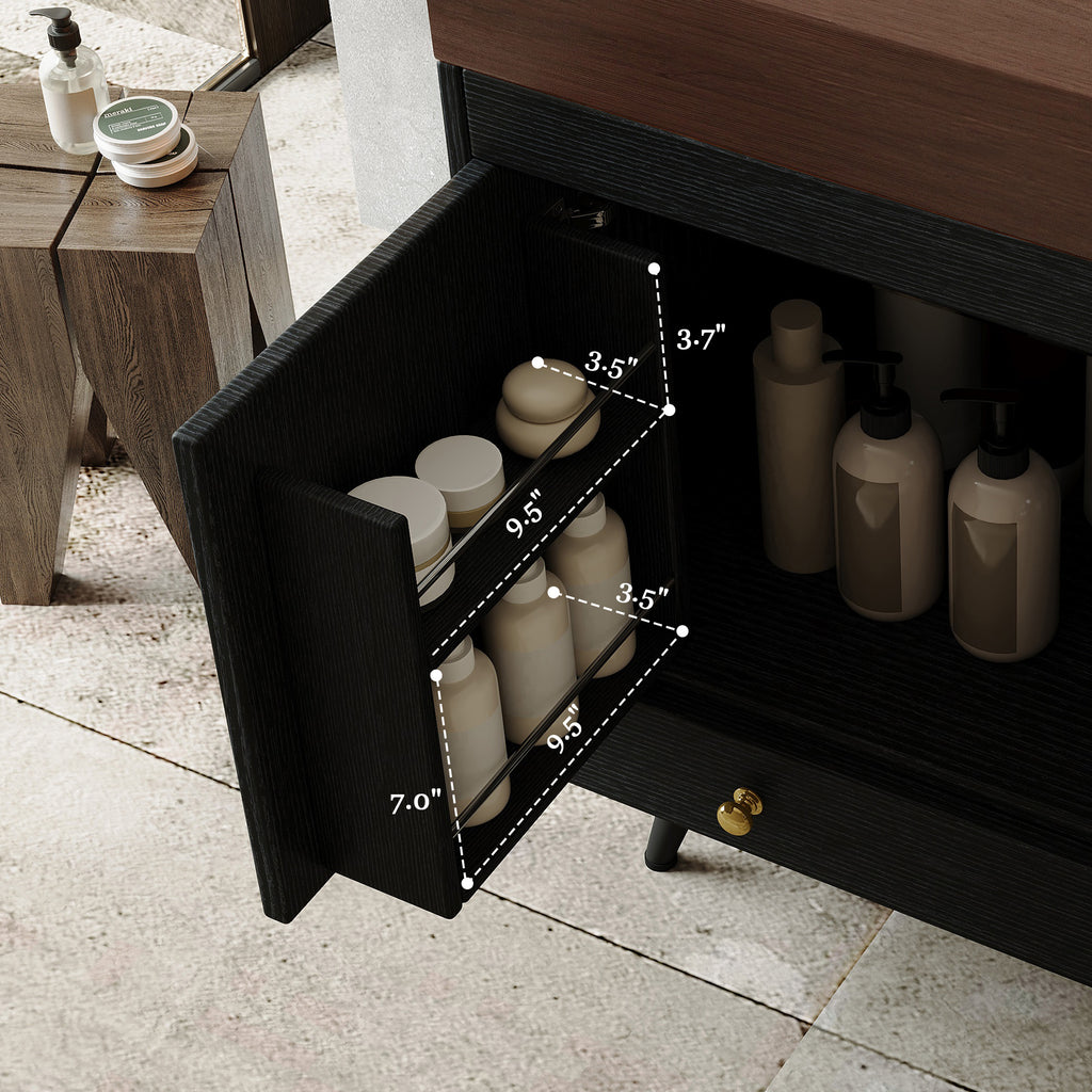 Contemporary Free-standing Bathroom Vanity with Faux Marble Top