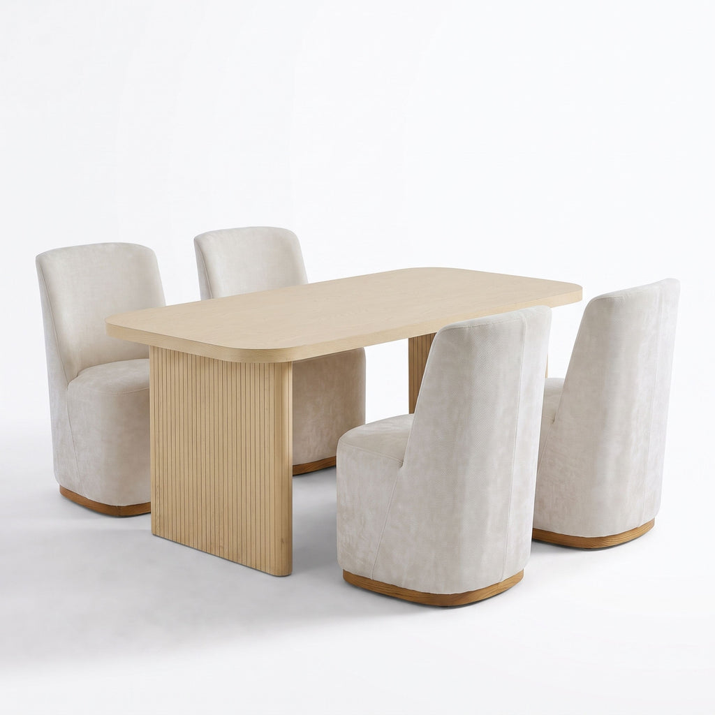 68.75" Wood Dining Table Set with 4 Chairs