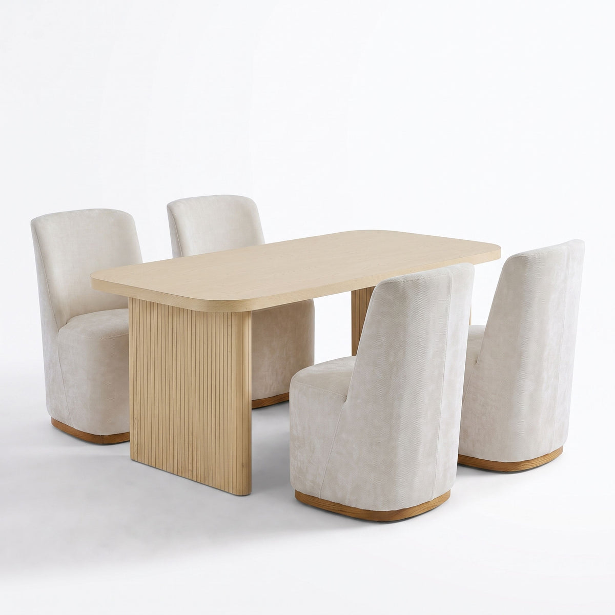 68.75" Wood Dining Table Set with 4 Chairs