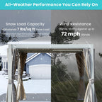 10x12 FT Outdoor Louvered Pergola with Adjustable Louvers