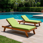 2PCS Set Outdoor Lounge Chair Cushion Replacement - Apple